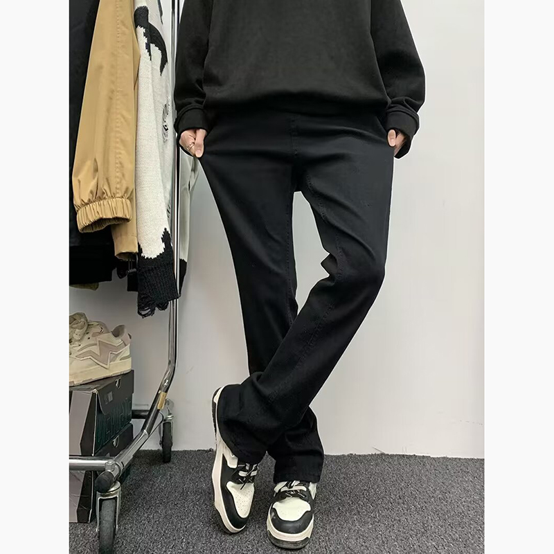 Men'S Fashion Jeans And Boots - جينز رجالي أسود ممزق على الطراز