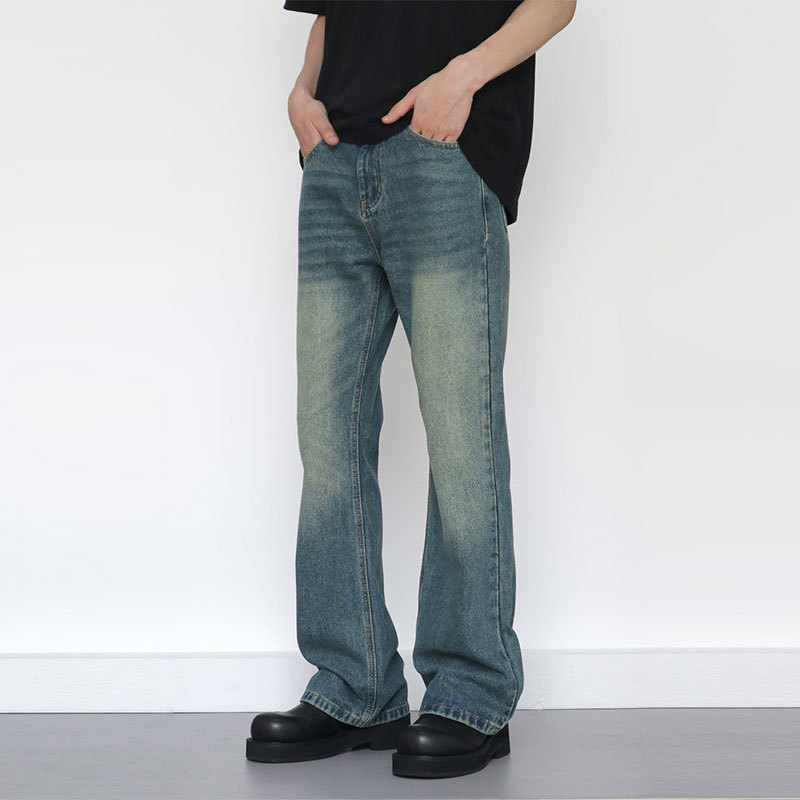 Men'S Fashion Jeans And Boots - بنطلون جينز رجالي بتصميم أمريكي عتيق،