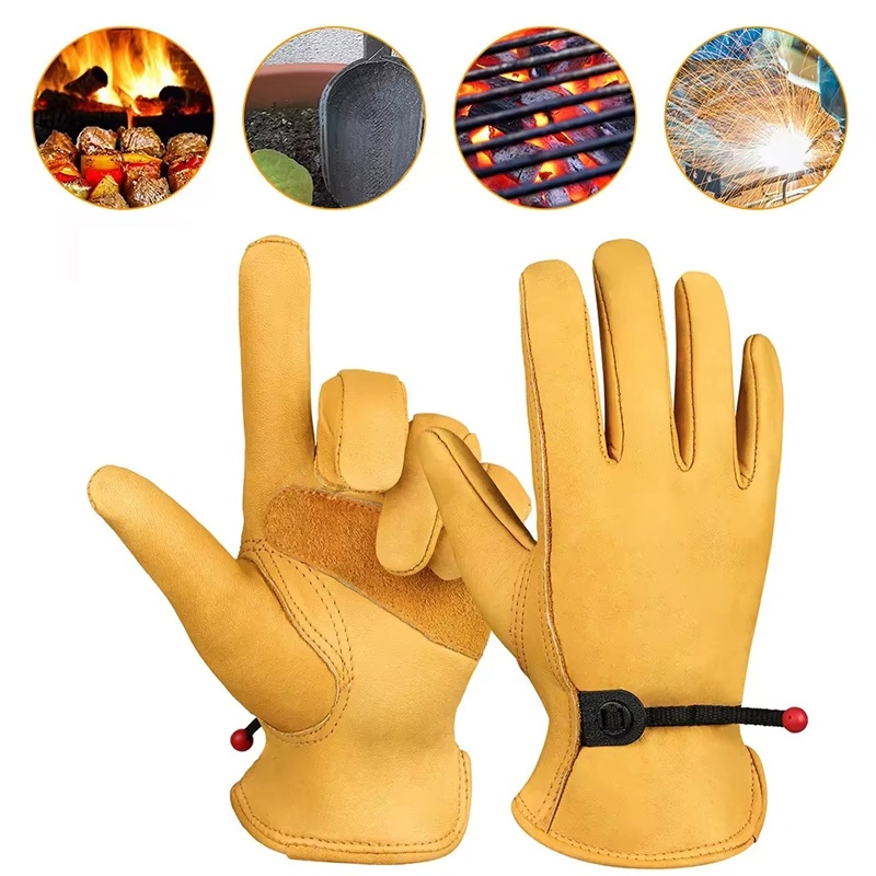 Driving Gloves Leather - قفازات جلدية للرجال، قفازات عمل من