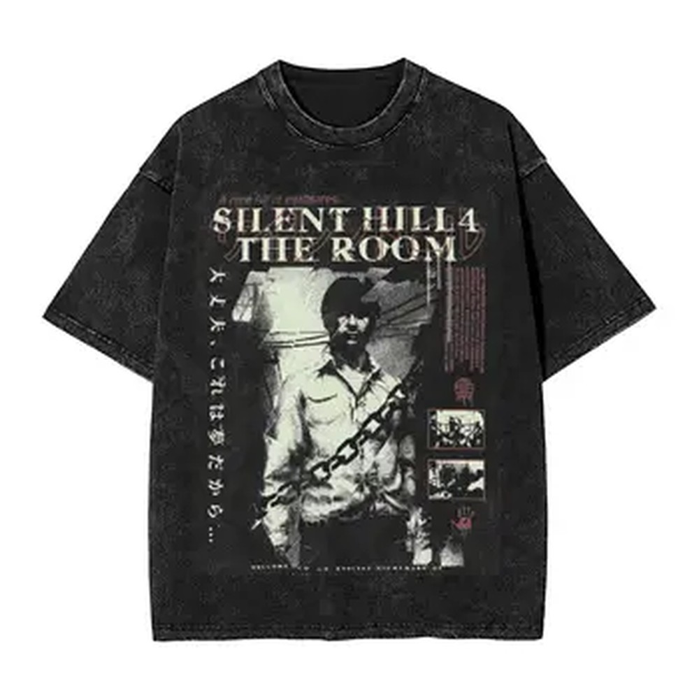 Men'S Fashion Oversized T Shirt - تي شيرت SILENT HILL 4 كبير