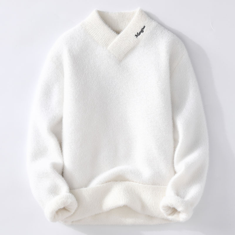 Men'S Fashion V Neck Sweater - سترات رجالية شتوية على الطراز الكوري،
