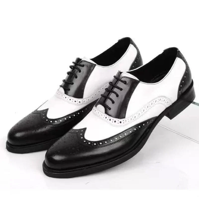 Oxford Shoes Brogue - مختلط الألوان الرجال فستان أحذية الرجعية