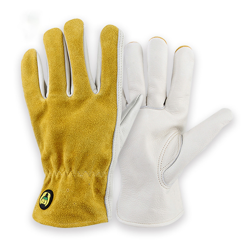 Driving Gloves Leather - الجلود قفازات أمان للعمل البستنة نجار