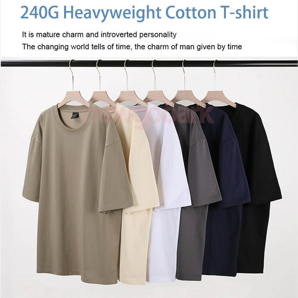 Men'S Fashion Oversized T Shirt - 240 جرام القطن الوزن الثقيل مخصص