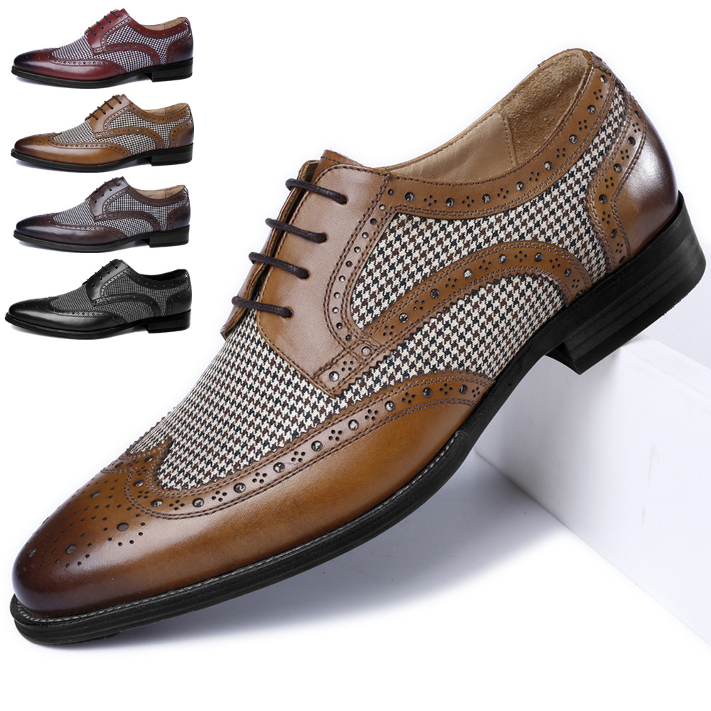 Oxford Shoes Brogue - جديد أكسفورد رجال الأعمال أحذية جلدية