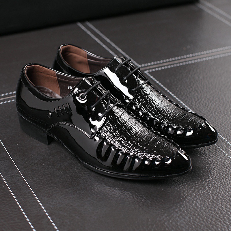 Oxford Shoes Brogue - فستان رجالي أحذية من الجلد برباط