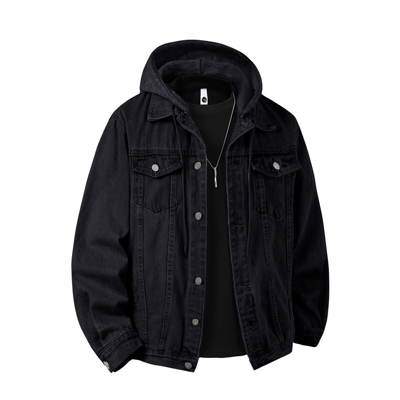 Bomber Jacket Men - الرجال مقنعين الدنيم سترة الرجال الشارع