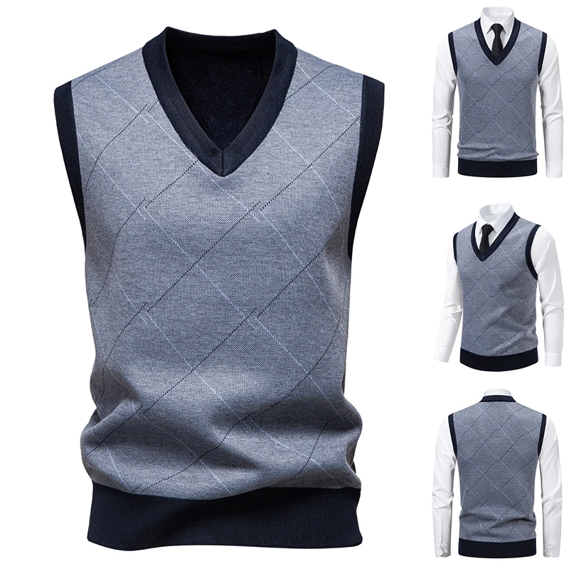 Men'S Fashion V Neck Sweater - الرجال محبوك معطف شتاء في الخريف