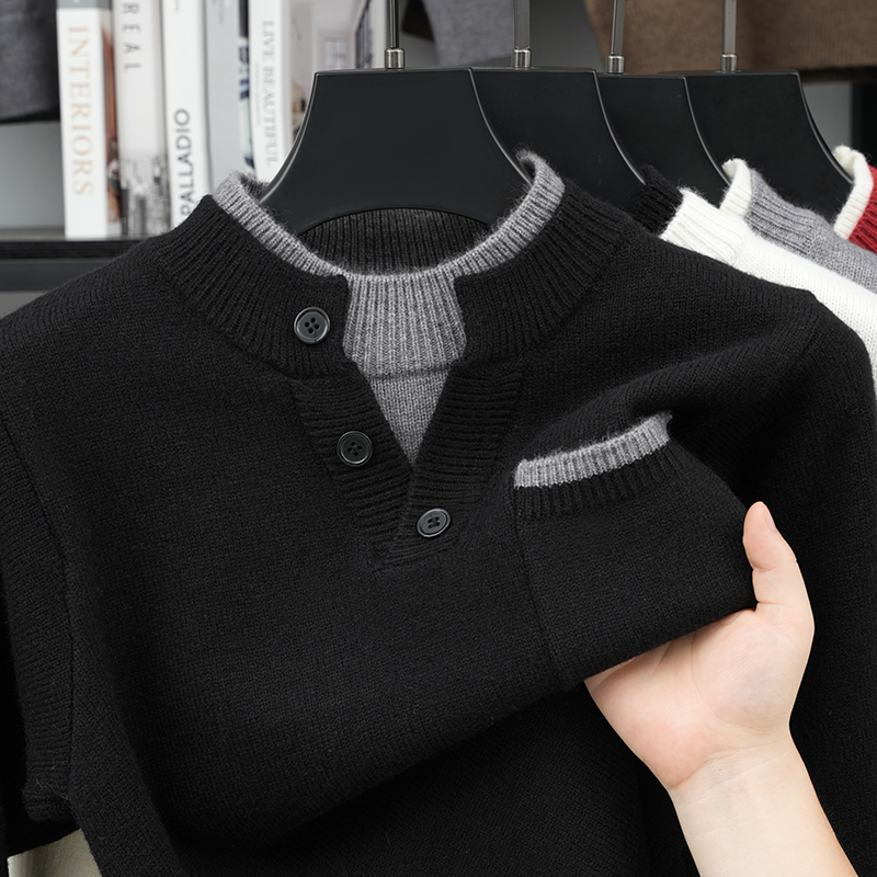 بلوفر رجالي مزيف من قطعتين، مح - مراجعة Men'S Fashion V Neck Sweater وسعره