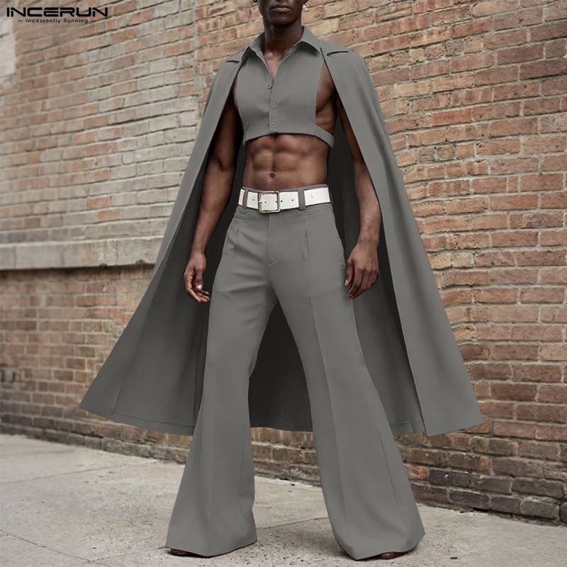 طقم رجالي من INCERUN بلون موحد - مراجعة Men'S Fashion For 2026 وسعره