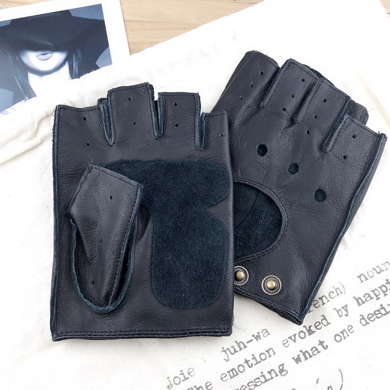 قفازات جلدية نصفية للرجال والن - مراجعة Driving Gloves Leather وسعره