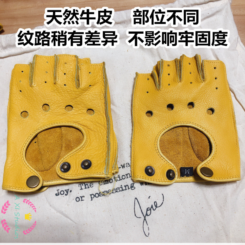 قفازات جلدية نصفية للرجال والن - مراجعة Driving Gloves Leather وسعره