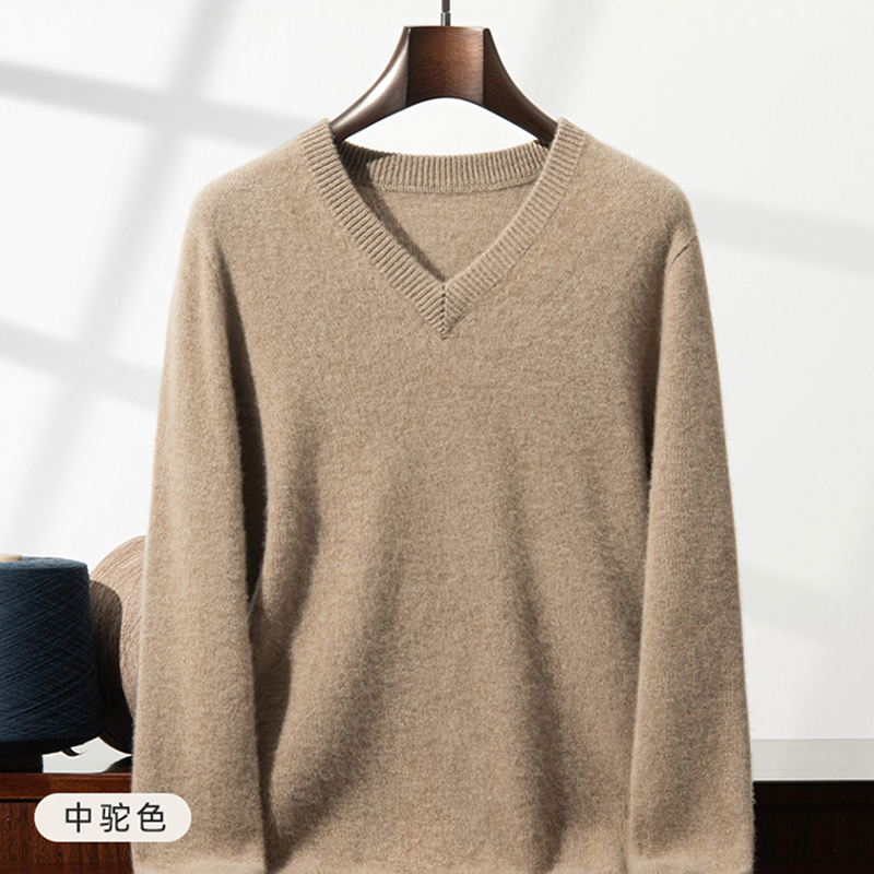 سترة كشمير سميكة للرجال بياقة  - مراجعة Men'S Fashion V Neck Sweater وسعره