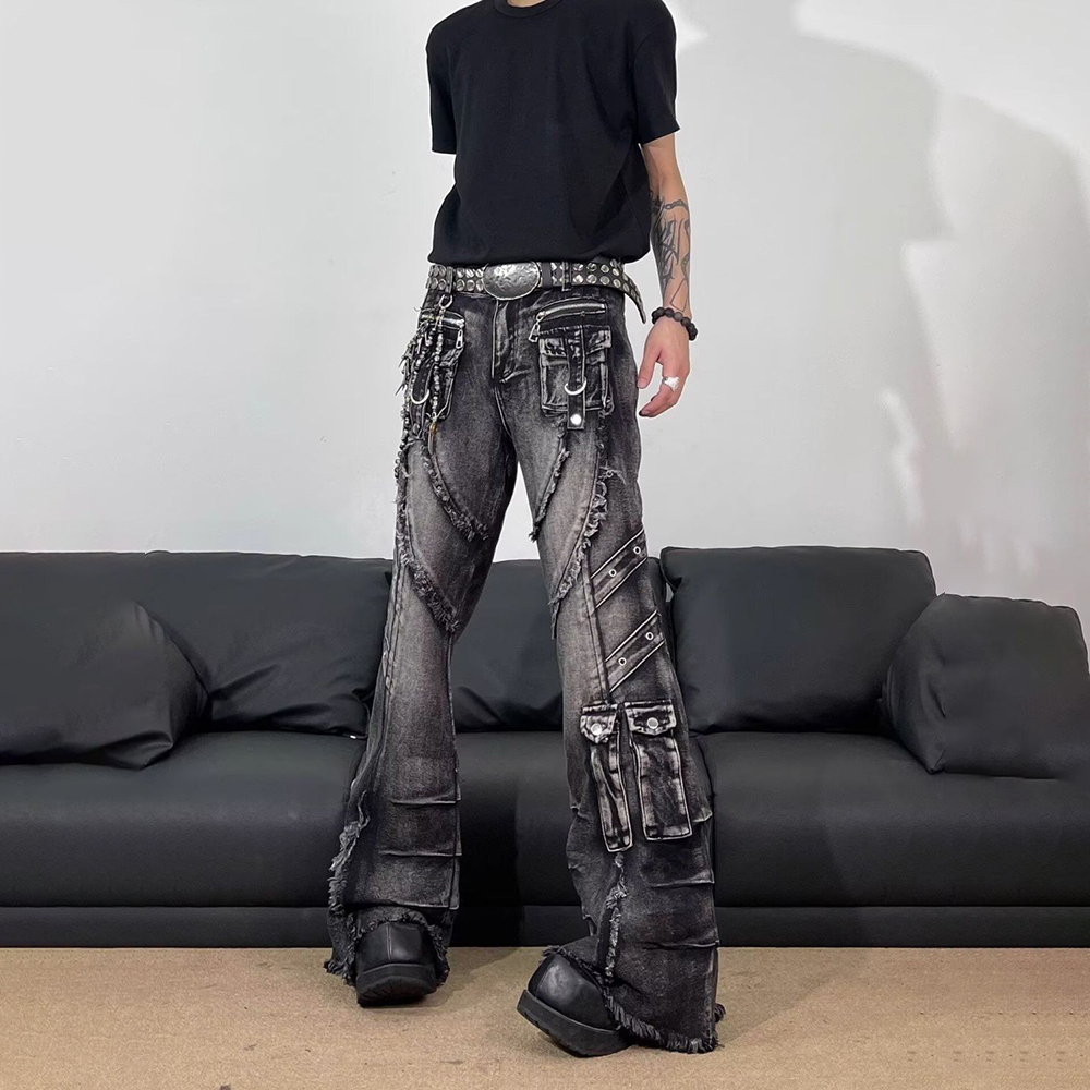 بنطلون رجالي بتصميم Y2K مزين ب - مراجعة Men'S Fashion Jeans And Boots وسعره