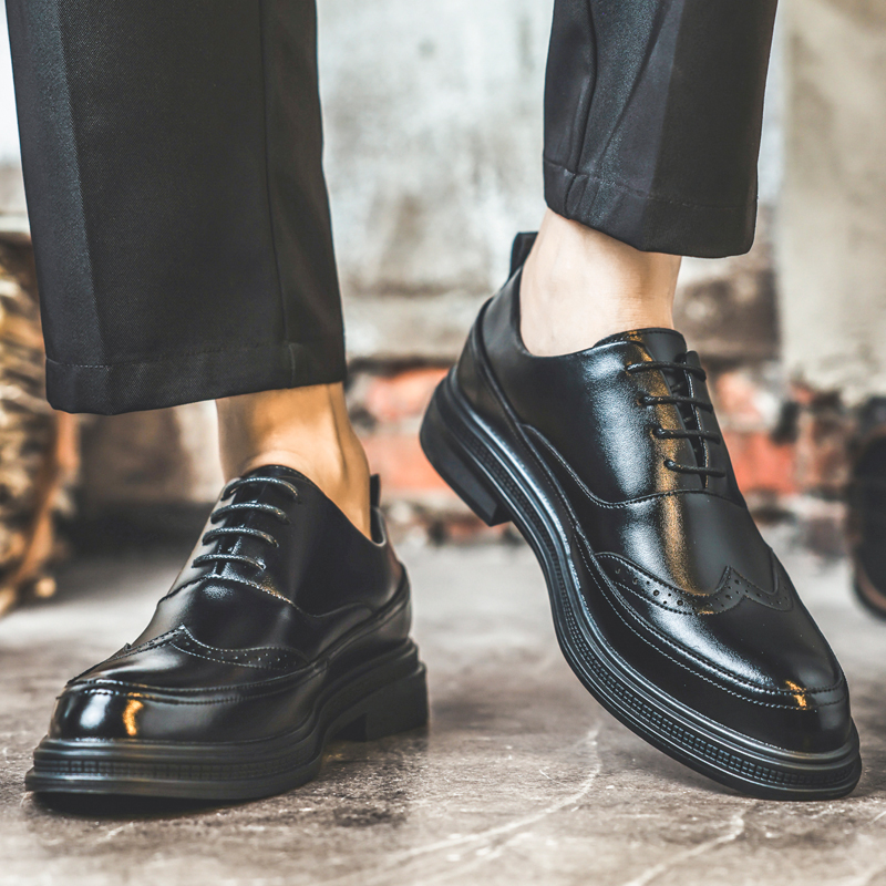 أحذية رجالية جلدية لزيادة الطو - مراجعة Oxford Shoes Brogue وسعره