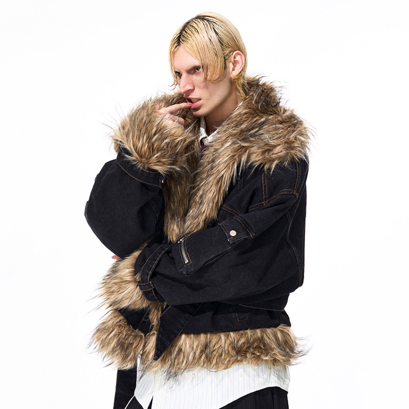 LUZHEN موضة شخصية فو الفراء ال - مراجعة Mens Fashion Winter 2025 وسعره