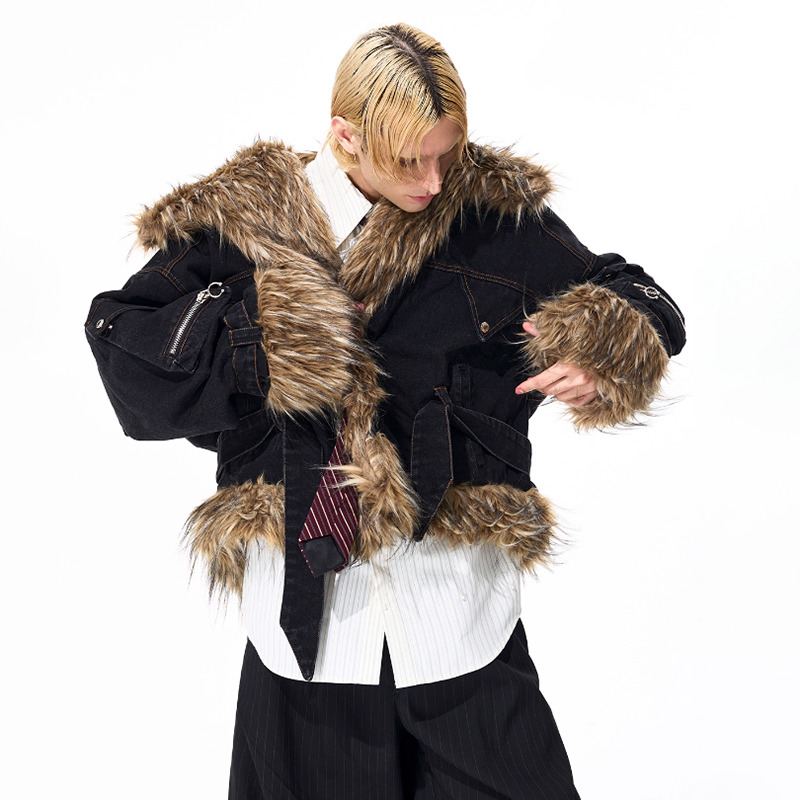 LUZHEN موضة شخصية فو الفراء ال - مراجعة Mens Fashion Winter 2025 وسعره