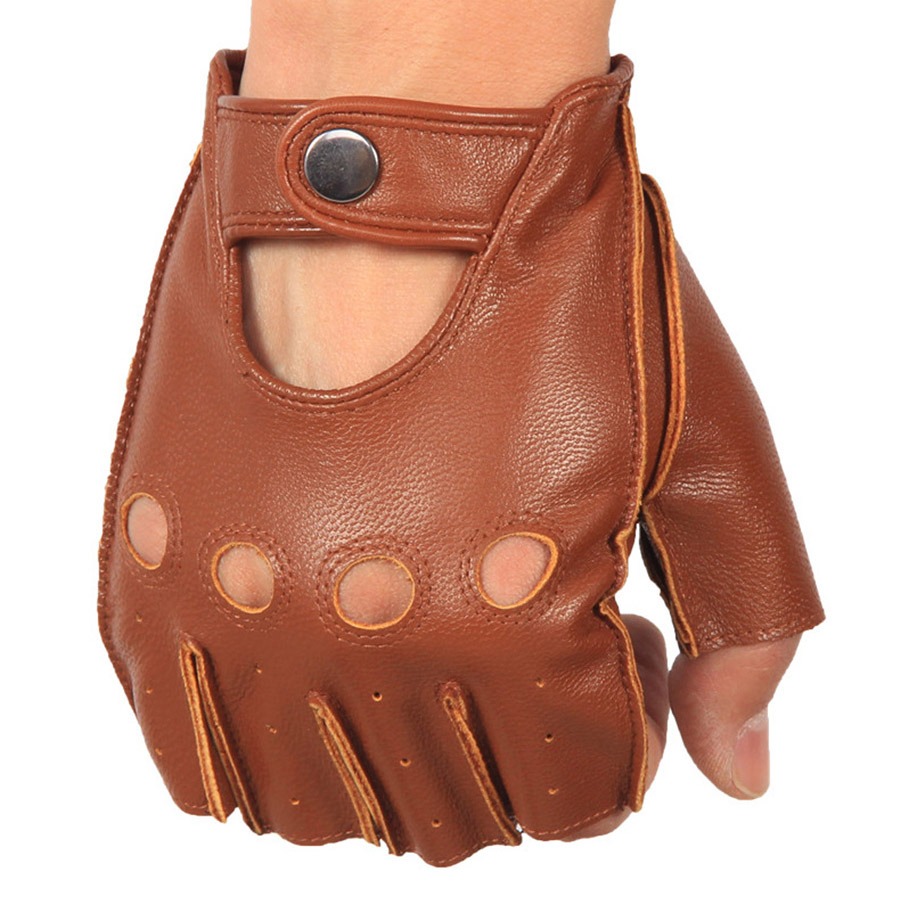 عالية الجودة رجل نصف اصبع قفاز - مراجعة Driving Gloves Leather وسعره