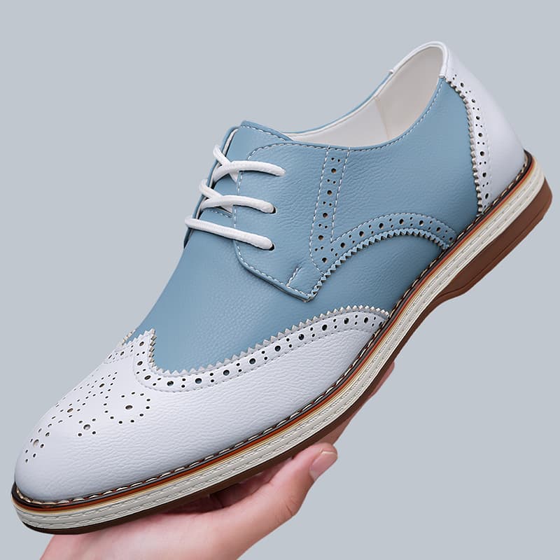 أحذية أكسفورد رجالية بيضاء وزر - مراجعة Oxford Shoes Brogue وسعره