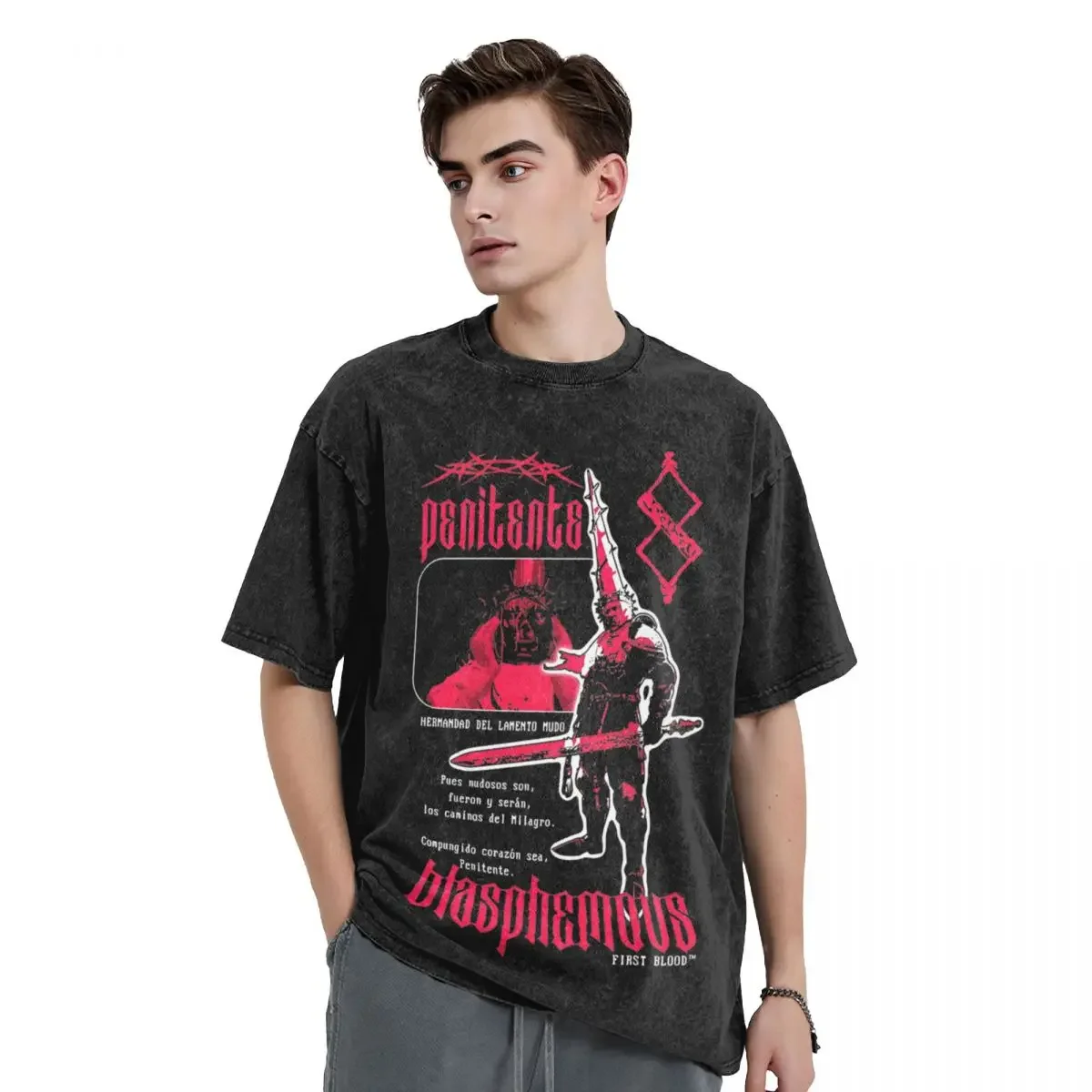 تي شيرت مخصص بحجم كبير مغسول ب - مراجعة Men'S Fashion Oversized T Shirt وسعره