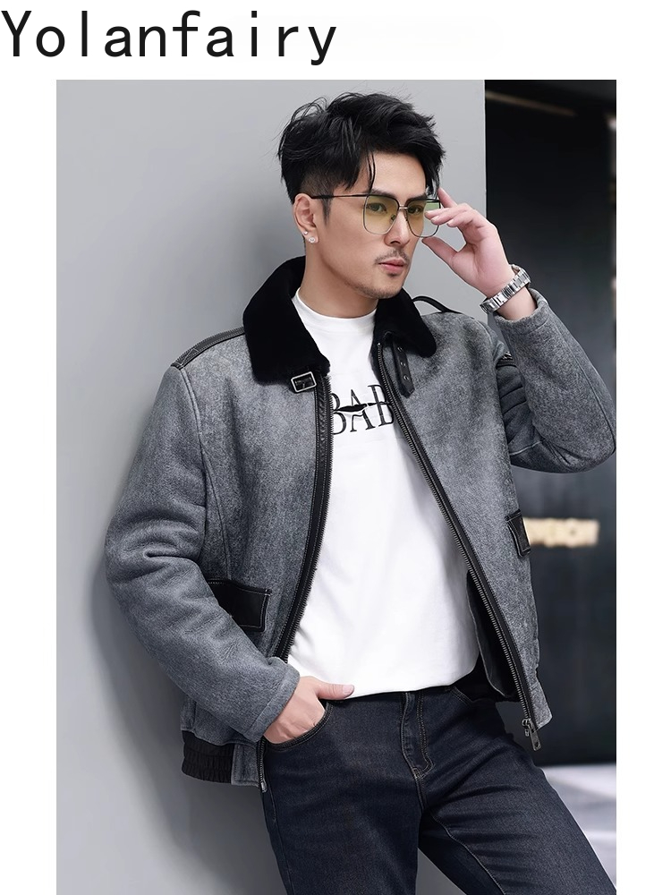YOLANFAIRY معطف فرو طبيعي قصير - مراجعة Mens Fashion Winter 2025 وسعره