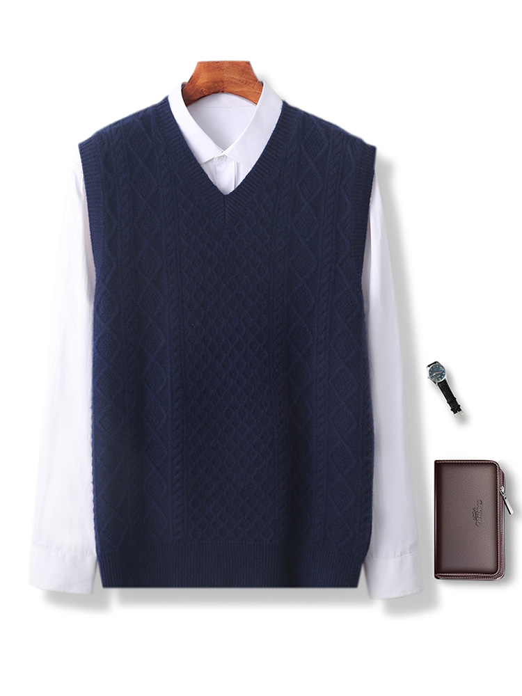 100% ميرينو الصوف الرجال الخام - مراجعة Men'S Fashion V Neck Sweater وسعره