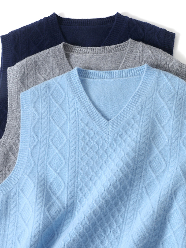100% ميرينو الصوف الرجال الخام - مراجعة Men'S Fashion V Neck Sweater وسعره