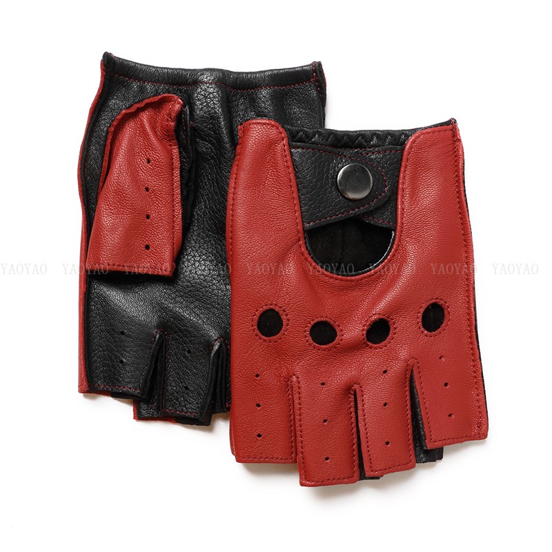 قفازات رجالية ربيعية نصف إصبع  - مراجعة Driving Gloves Leather وسعره
