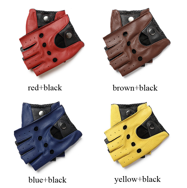 قفازات رجالية ربيعية نصف إصبع  - مراجعة Driving Gloves Leather وسعره