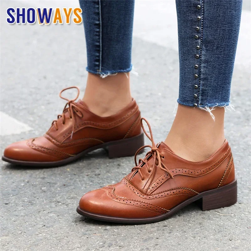 الشقق البريطانية النساء أوكسفو - مراجعة Oxford Shoes Brogue وسعره
