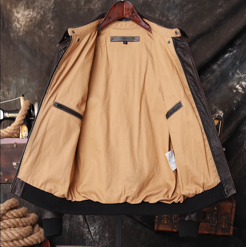 سترة طيار A2 من الجلد الطبيعي  - مراجعة Bomber Jacket Men وسعره