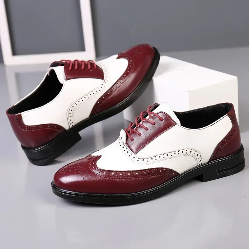 مختلط الألوان الرجال فستان أحذ - مراجعة Oxford Shoes Brogue وسعره