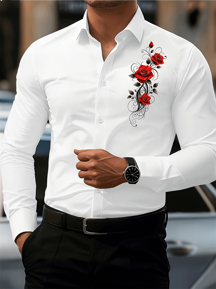 قميص رجالي بأكمام طويلة مزين ب - مراجعة Men'S Fashion Trends وسعره