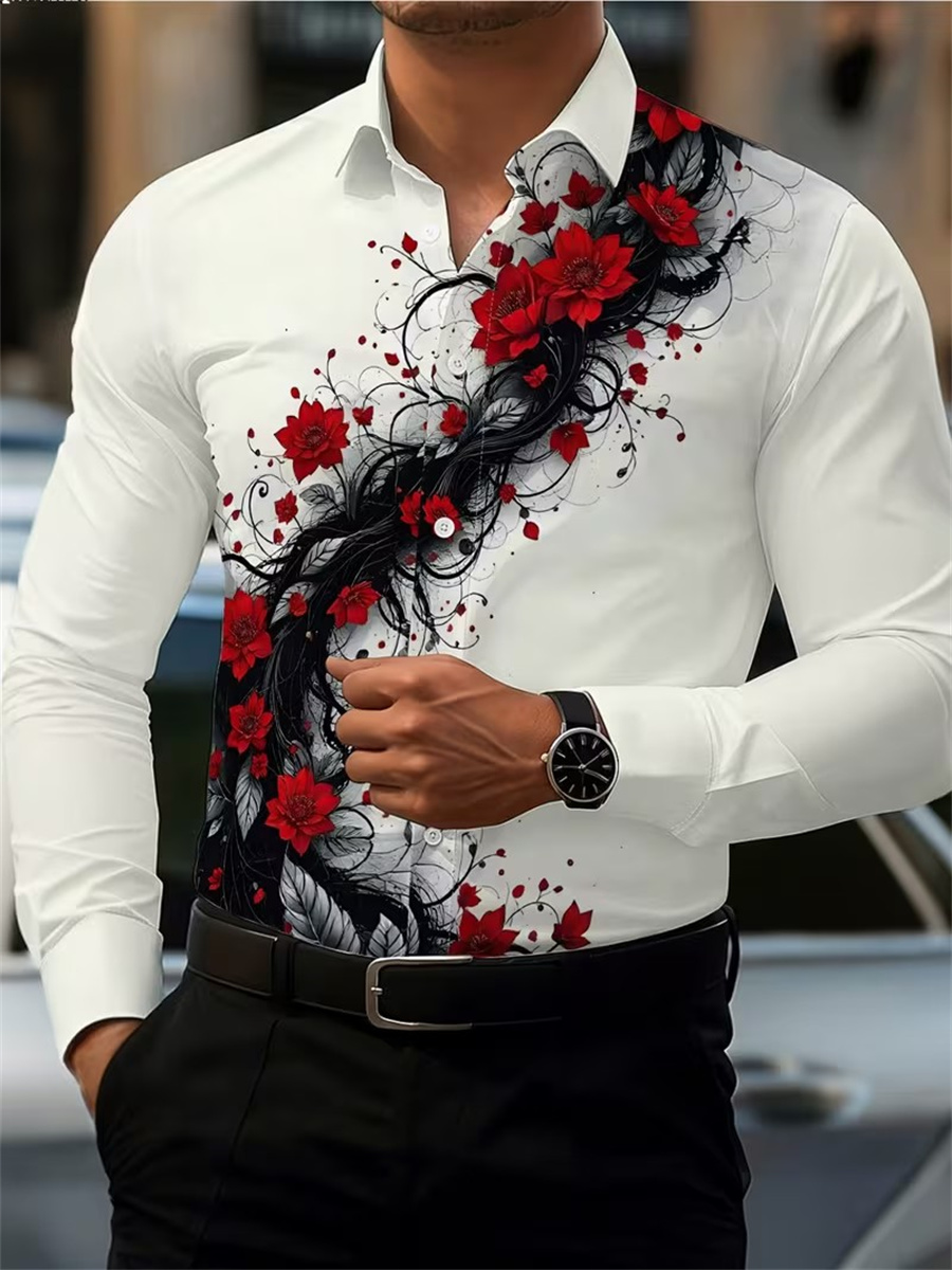 قميص رجالي بأكمام طويلة مزين ب - مراجعة Men'S Fashion Trends وسعره