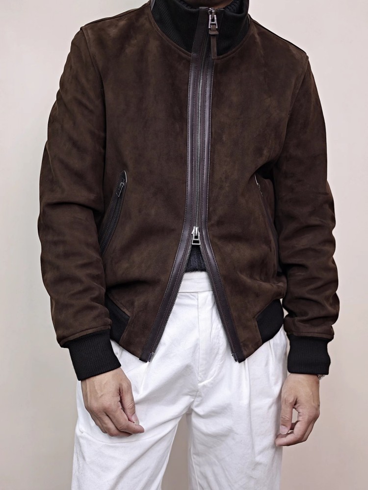 سترة رجالي من الجلد الطبيعي بي - مراجعة Bomber Jacket Men وسعره