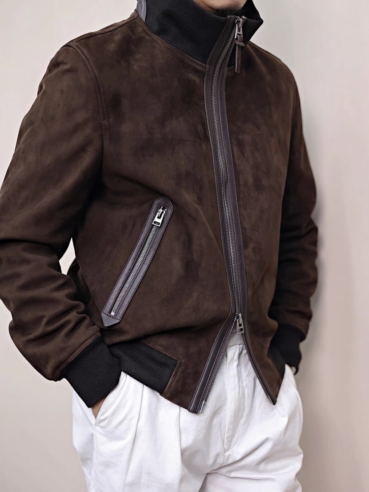 سترة رجالي من الجلد الطبيعي بي - مراجعة Bomber Jacket Men وسعره