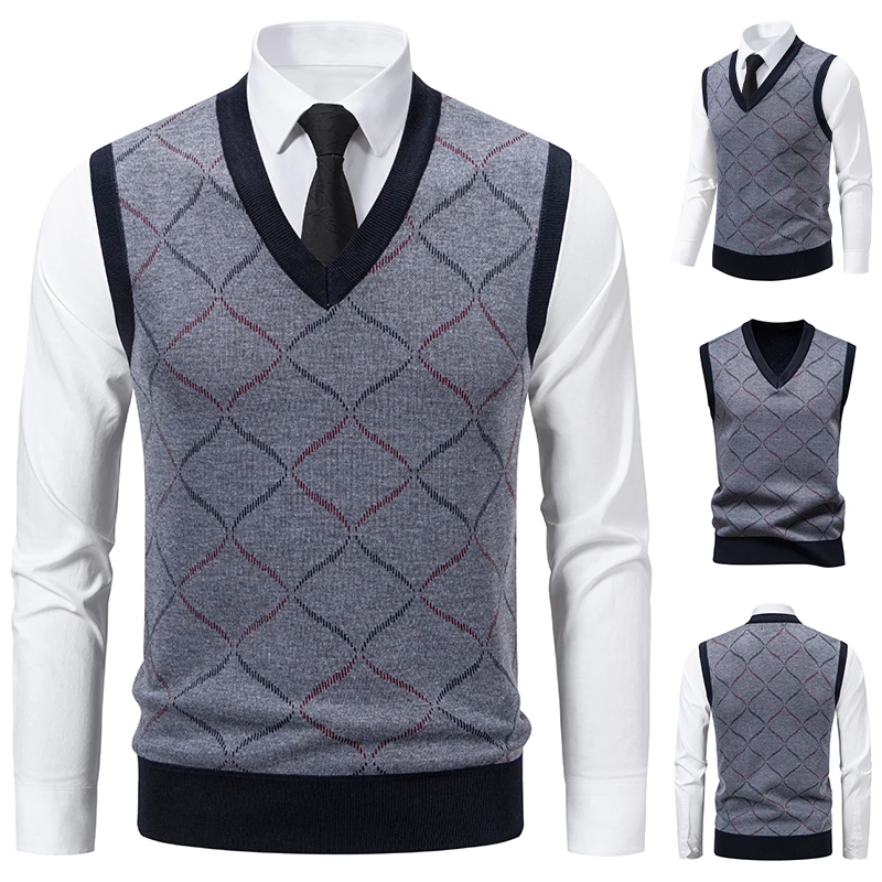 سترة رجالية محبوكة برقبة على ش - مراجعة Men'S Fashion V Neck Sweater وسعره
