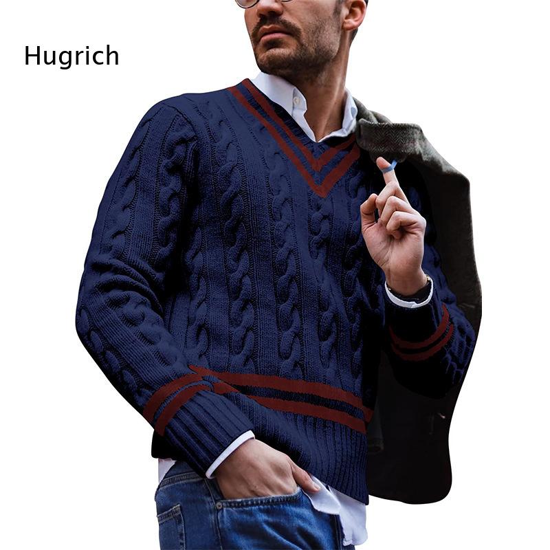 سترة رجالية أنيقة بتصميم مخطط  - مراجعة Men'S Fashion V Neck Sweater وسعره