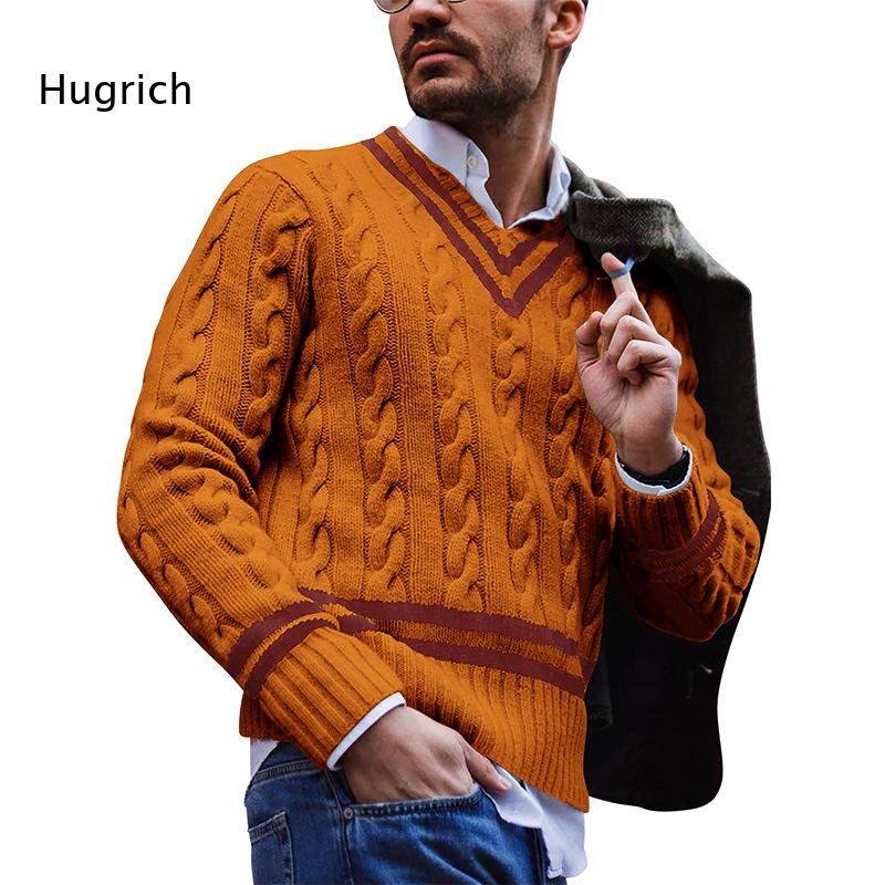 سترة رجالية أنيقة بتصميم مخطط  - مراجعة Men'S Fashion V Neck Sweater وسعره