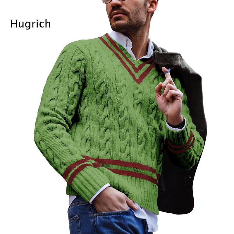 سترة رجالية أنيقة بتصميم مخطط  - مراجعة Men'S Fashion V Neck Sweater وسعره