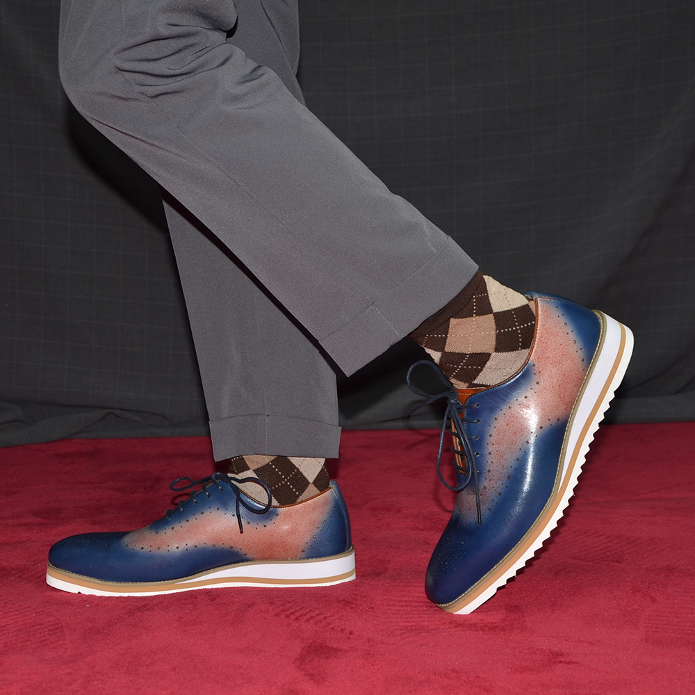 أحذية أكسفورد فاخرة للرجال بلو - مراجعة Oxford Shoes Brogue وسعره